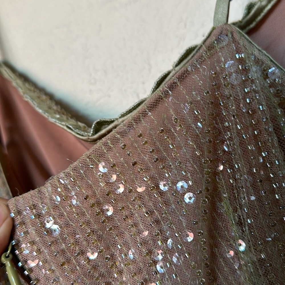 LIMITED EDITION House of CB 'Alondra' Cafe Au Lait Beaded Maxi Dress NWOT size L - Picture 9 of 16